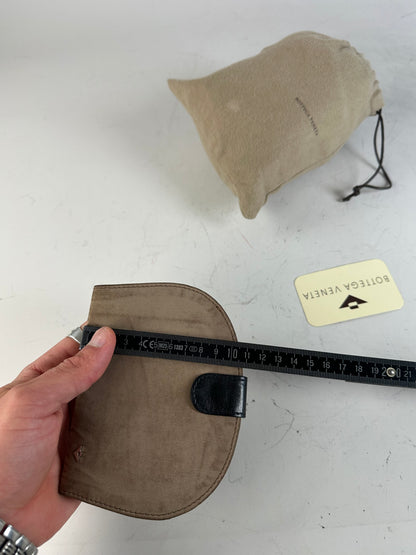 Vintage Bottega Veneta Polyester Card Holder Beige Black
