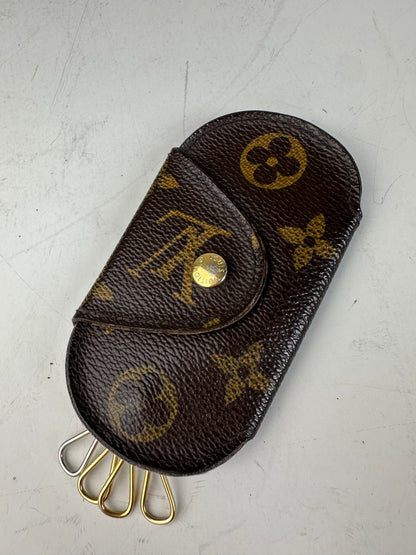 Vintage Louis Vuitton Monogram Canvas Key Holder Brown Gold