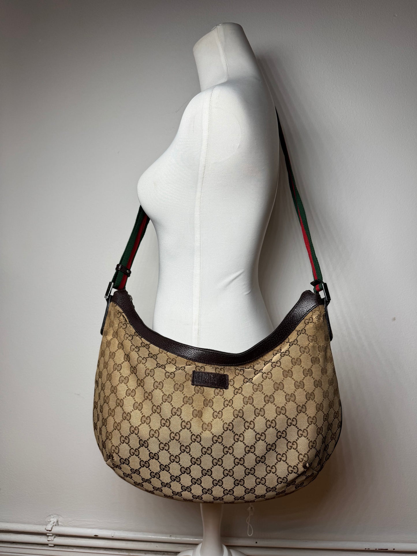 Vintage Gucci Monogram Croissant 2Way Bag beige Brown