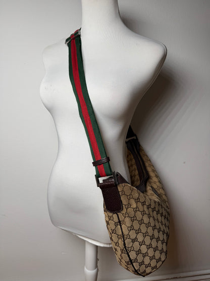 Vintage Gucci Monogram Croissant 2Way Bag beige Brown