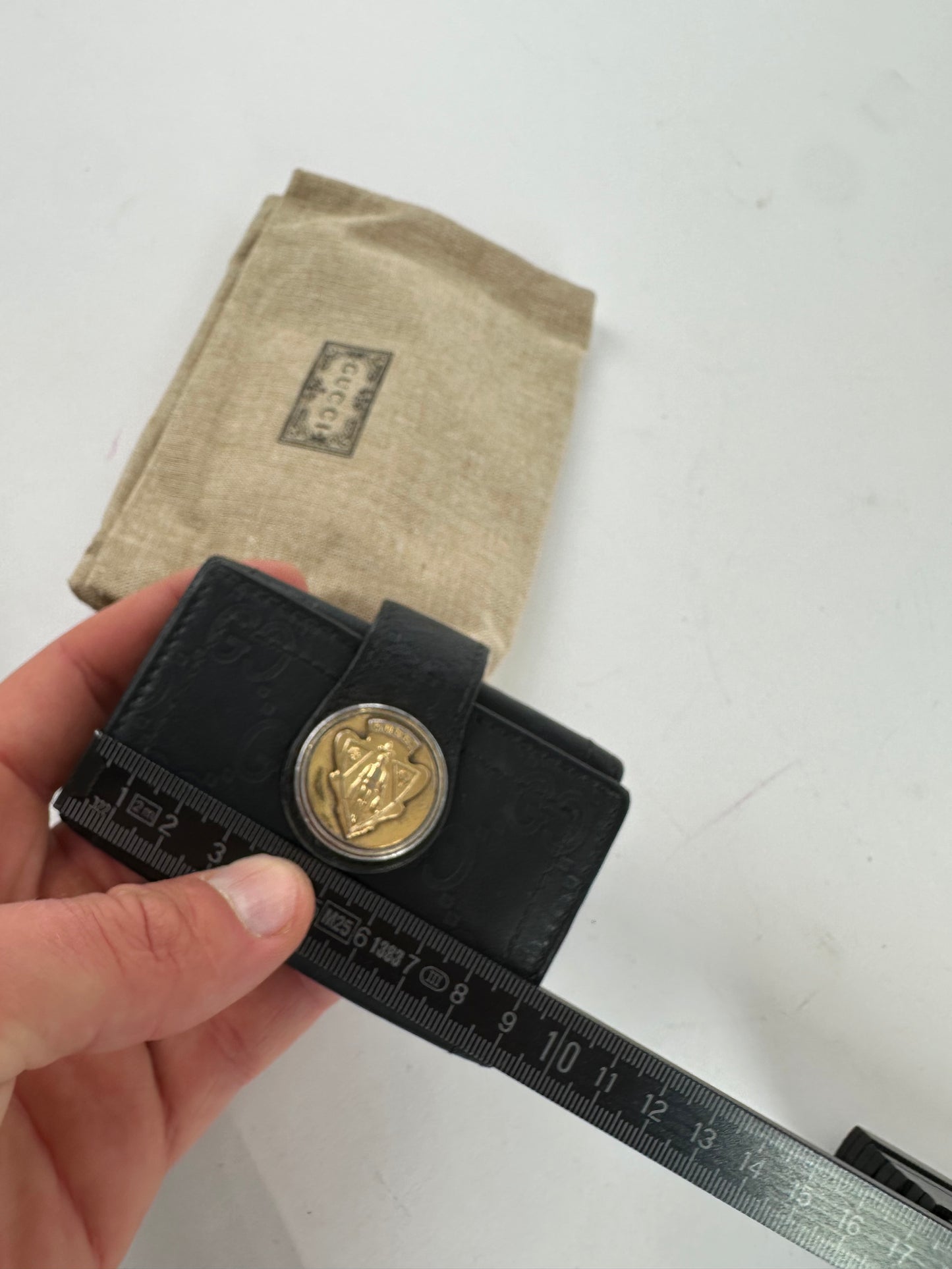 Vintage Gucci Guccissima Leather Key Holder Black