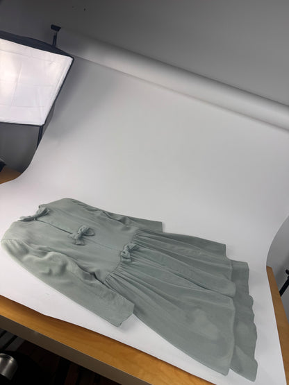 Vintage Balenciaga Silk Dress Turquoise L