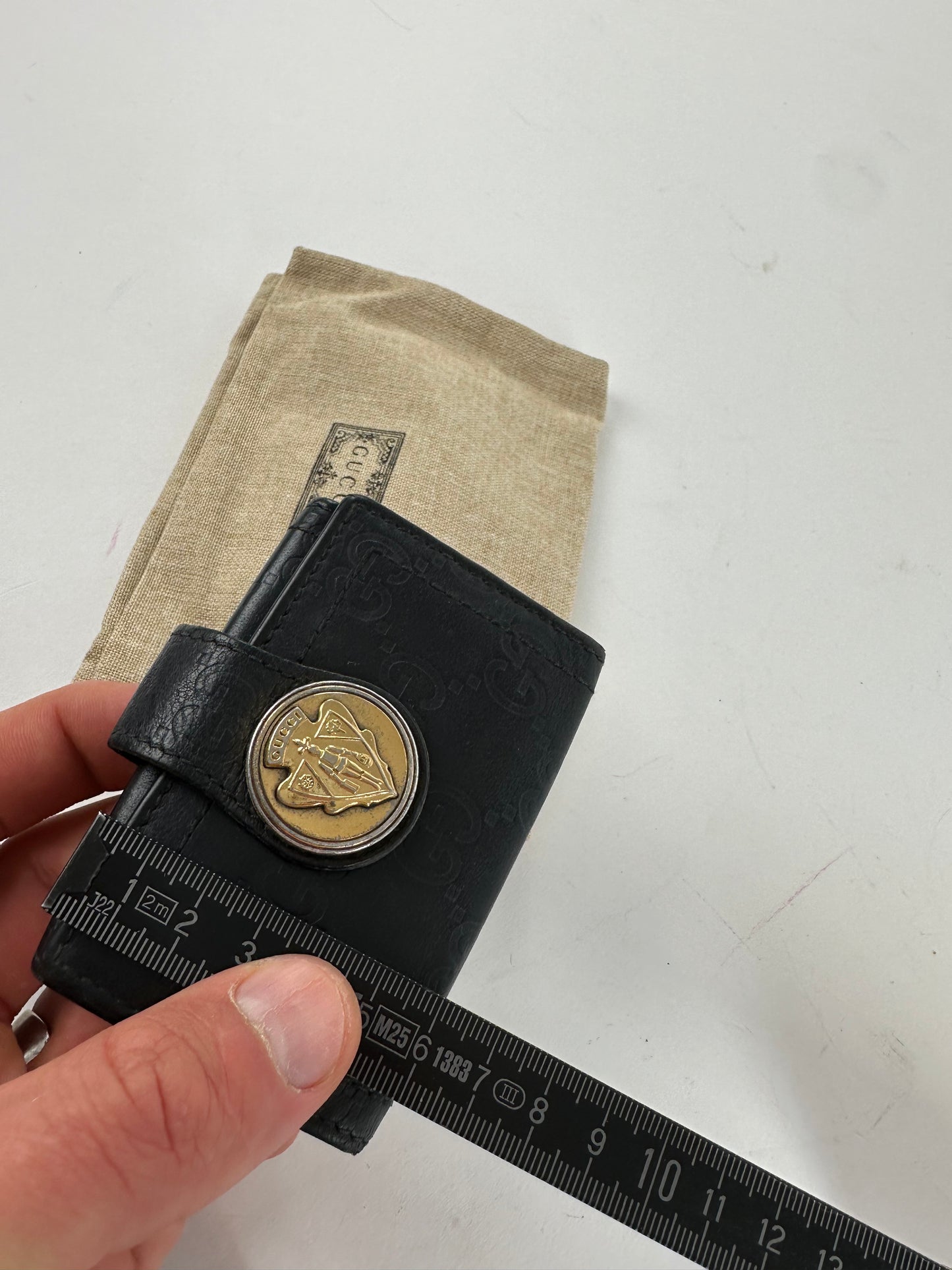 Vintage Gucci Guccissima Leather Key Holder Black