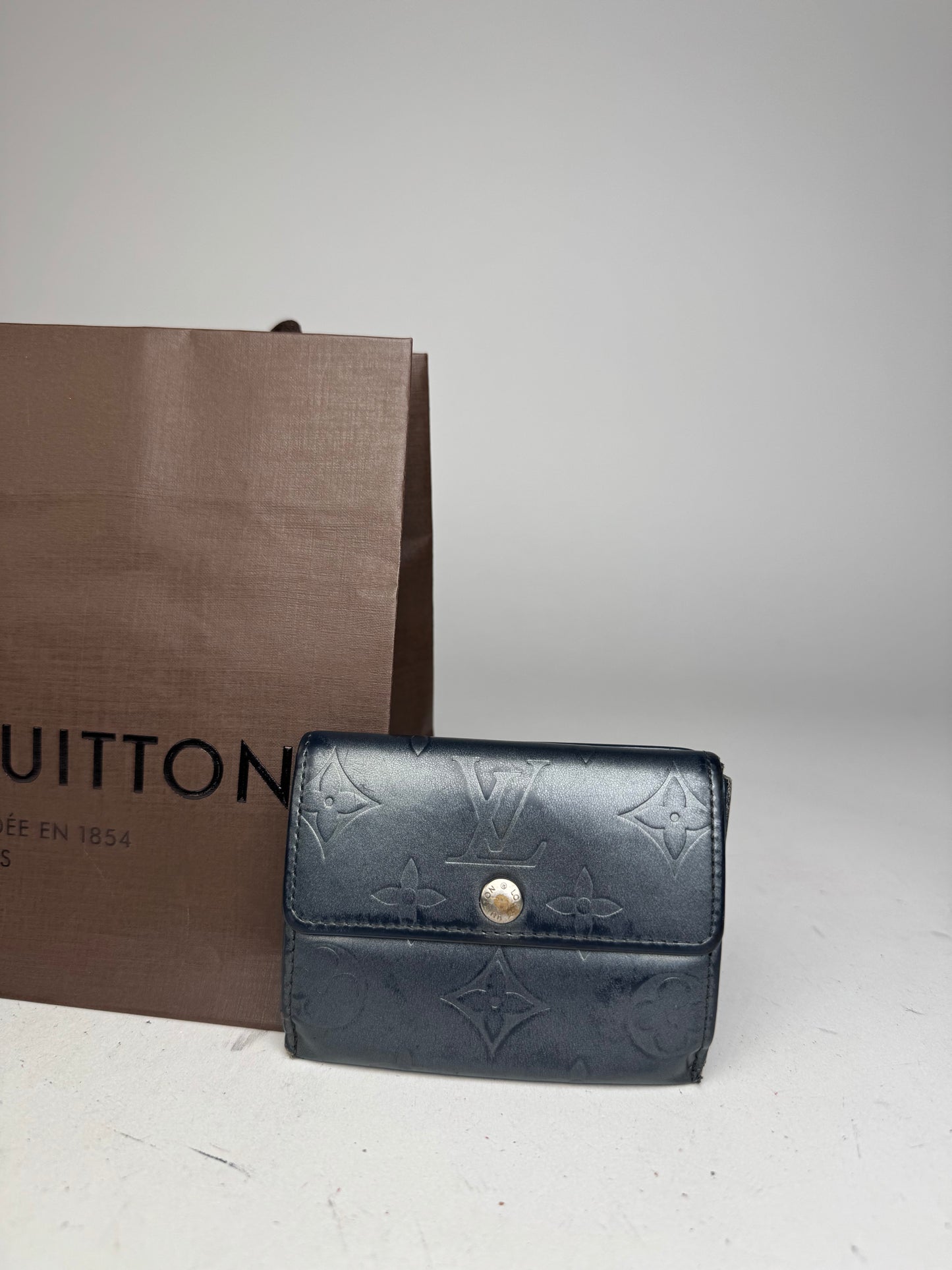 Vintage Louis Vuitton Vernis Leather Card Holder black