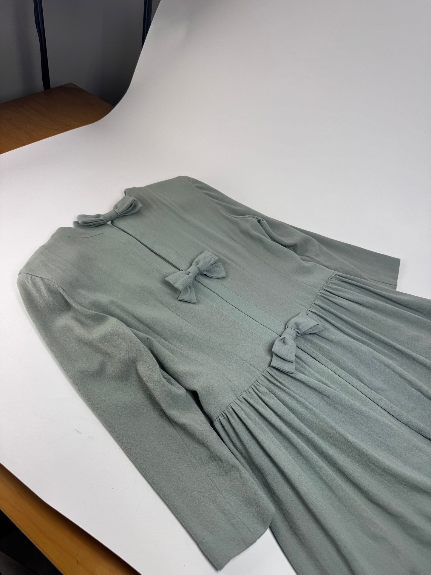 Vintage Balenciaga Silk Dress Turquoise L