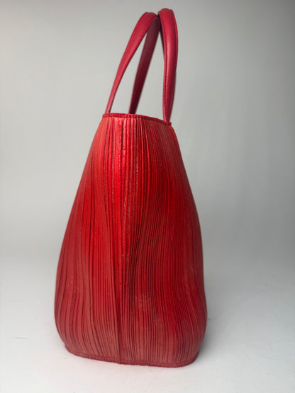 Vintage Issey Miyake Pleats Please Plissee Lookalike Leather Handbag Red