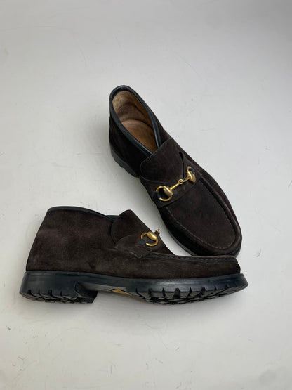 Vintage Gucci Suede Horsebit Loafers Dark Brown EU37.5