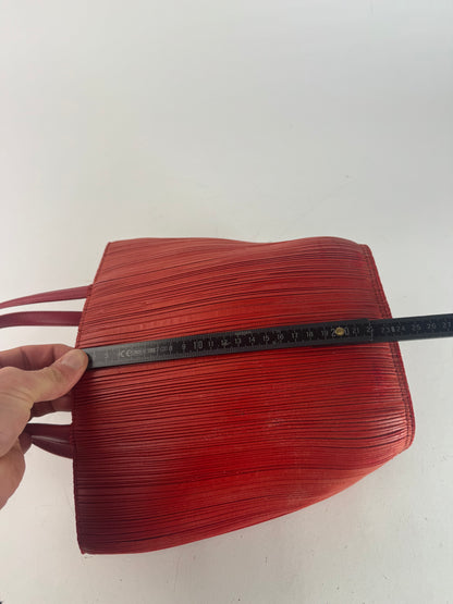 Vintage Issey Miyake Pleats Please Plissee Lookalike Leather Handbag Red