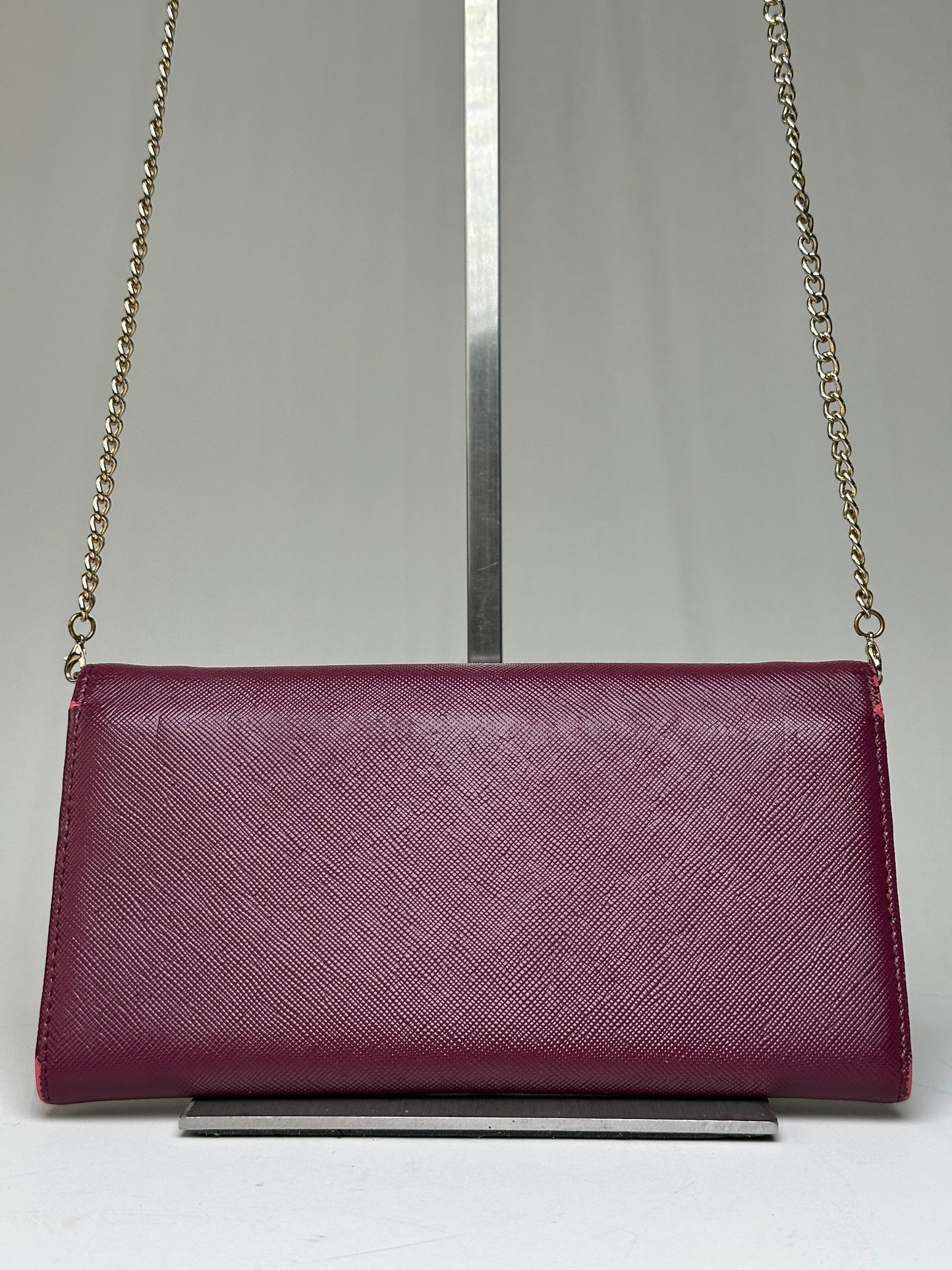 Vintage Vivienne Westwood Leather Wallet on Chain Burgundy Silver