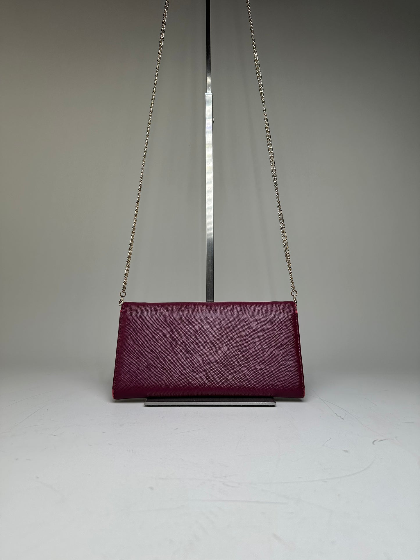 Vintage Vivienne Westwood Leather Wallet on Chain Burgundy Silver