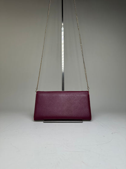 Vintage Vivienne Westwood Leather Wallet on Chain Burgundy Silver