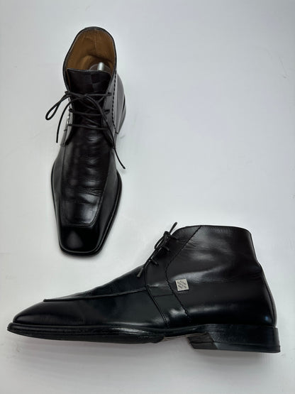 Vintage Louis Vuitton Damier Leather Ankle Boots Black EU38