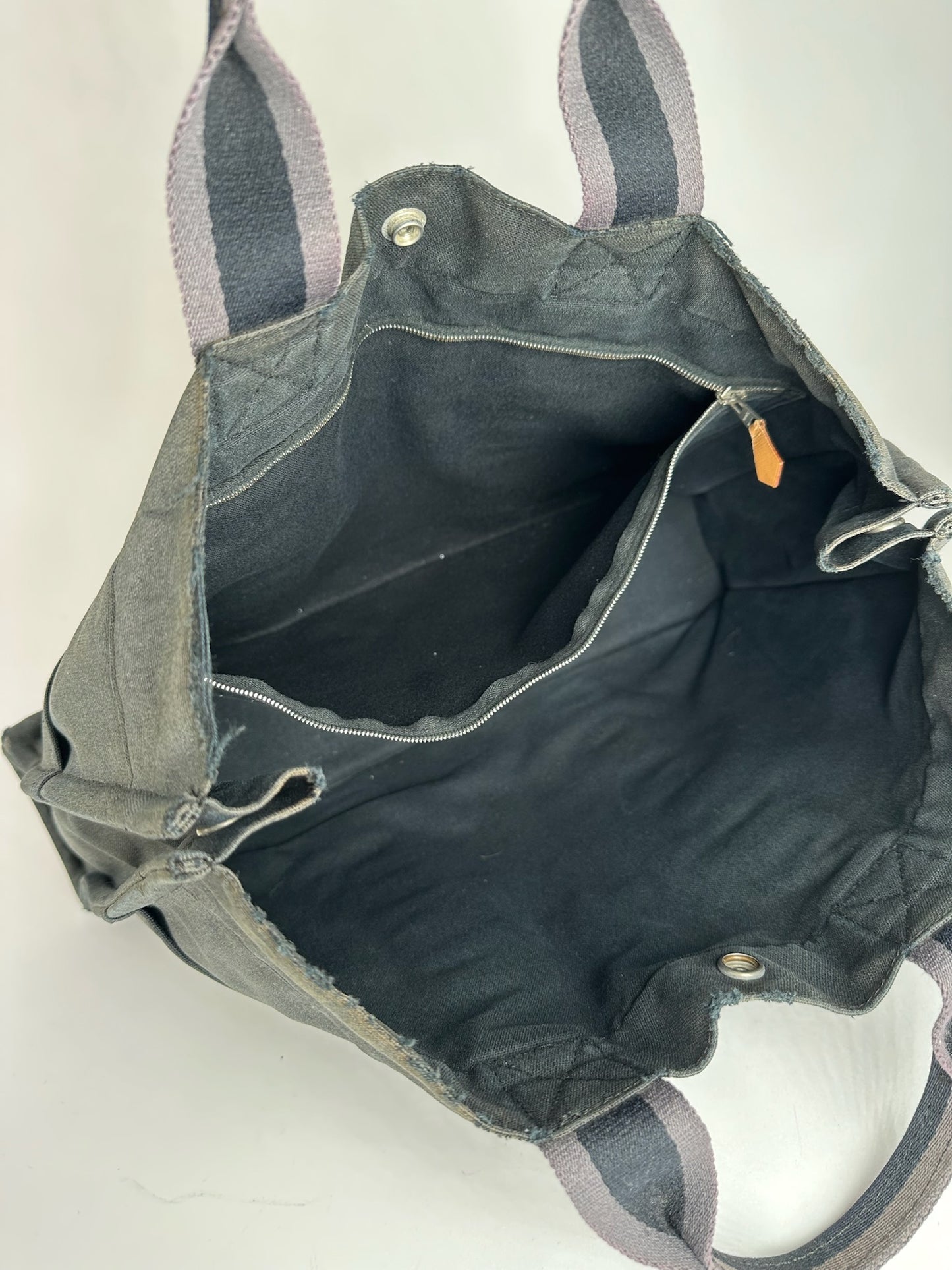 Vintage Hermes Canvas shopper black