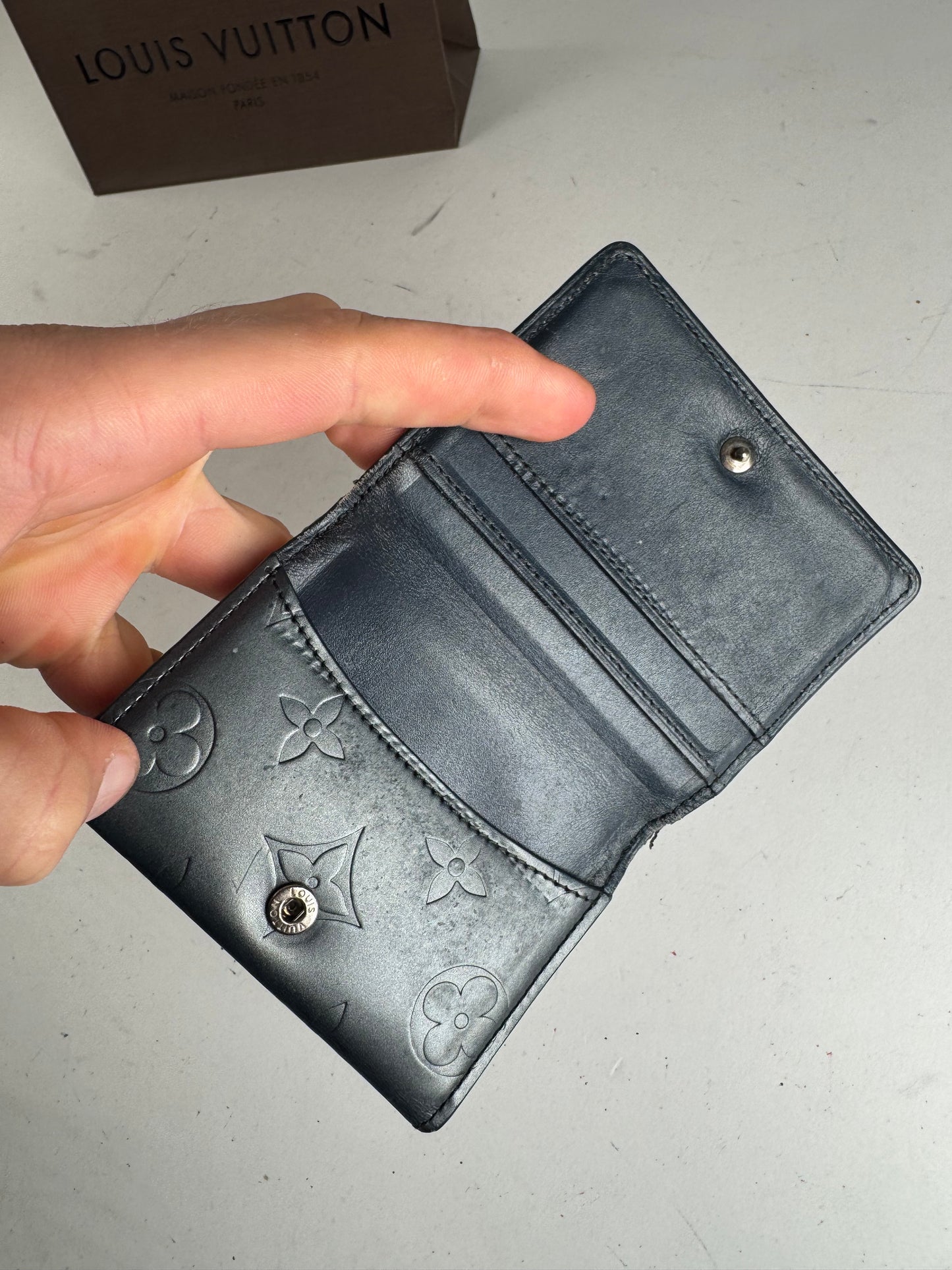 Vintage Louis Vuitton Vernis Leather Card Holder black