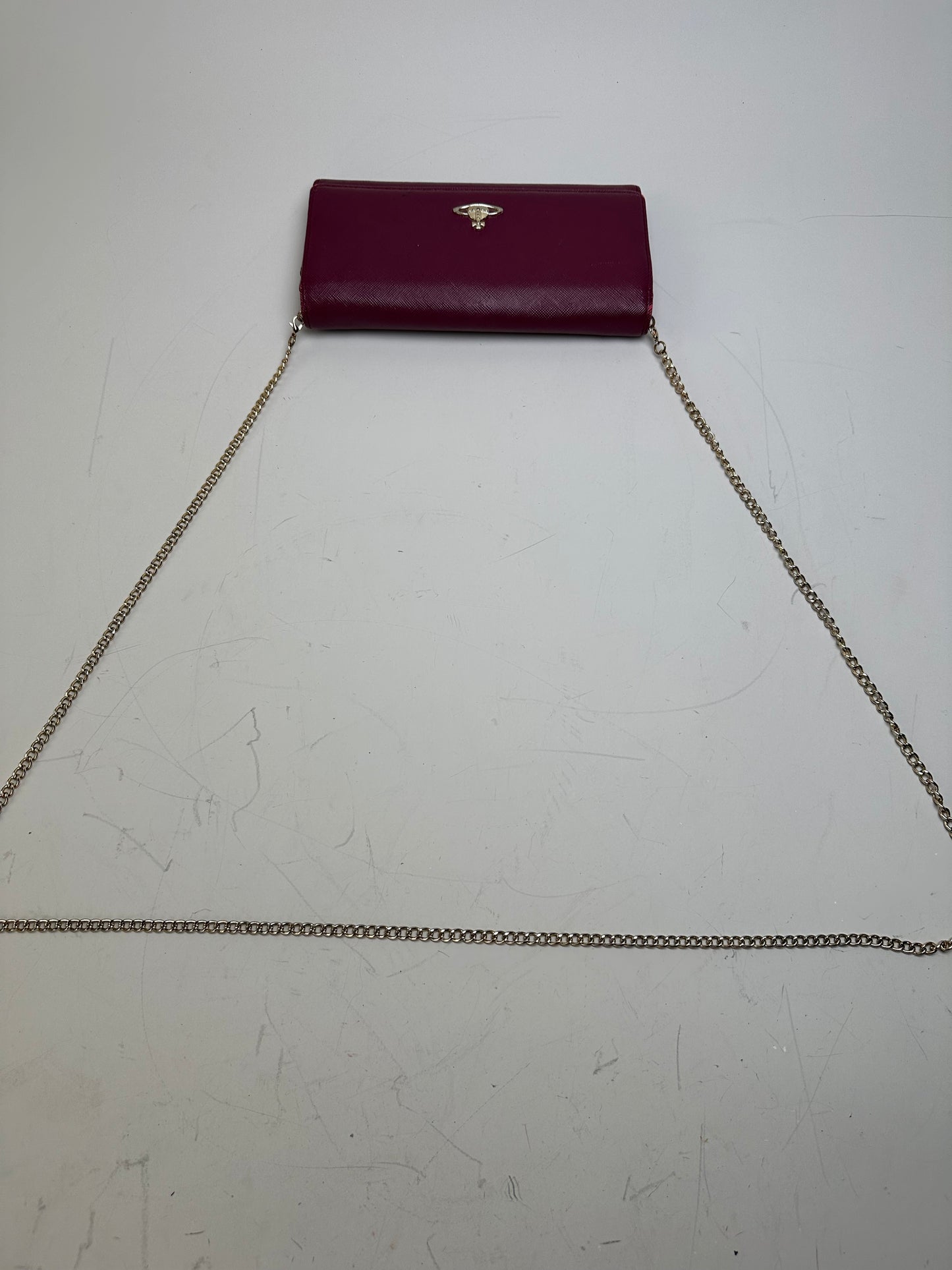 Vintage Vivienne Westwood Leather Wallet on Chain Burgundy Silver