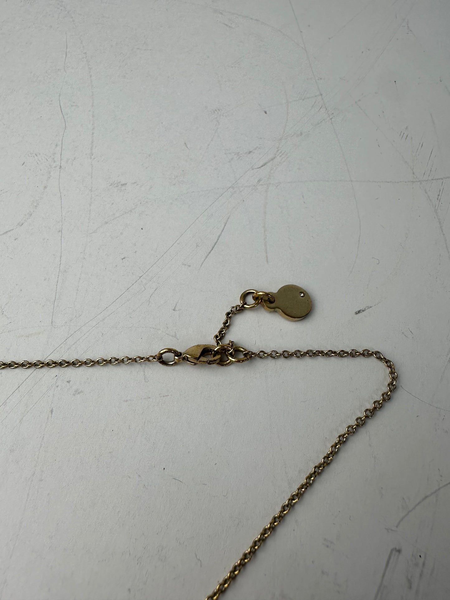 Vintage Chloé Logo Pendant Necklace Gold-Tone Metal