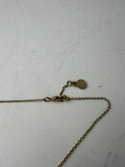Vintage Chloé Logo Pendant Necklace Gold-Tone Metal