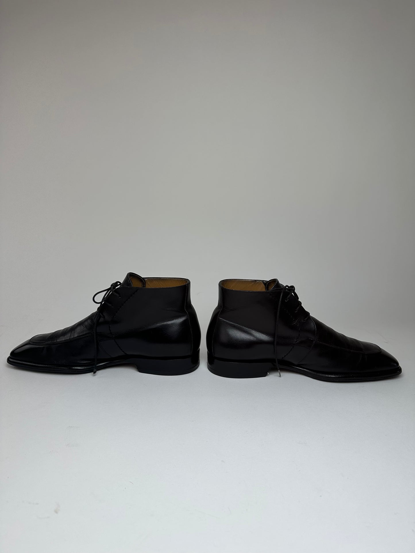 Vintage Louis Vuitton Damier Leather Ankle Boots Black EU38