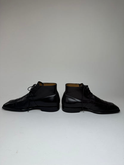 Vintage Louis Vuitton Damier Leather Ankle Boots Black EU38