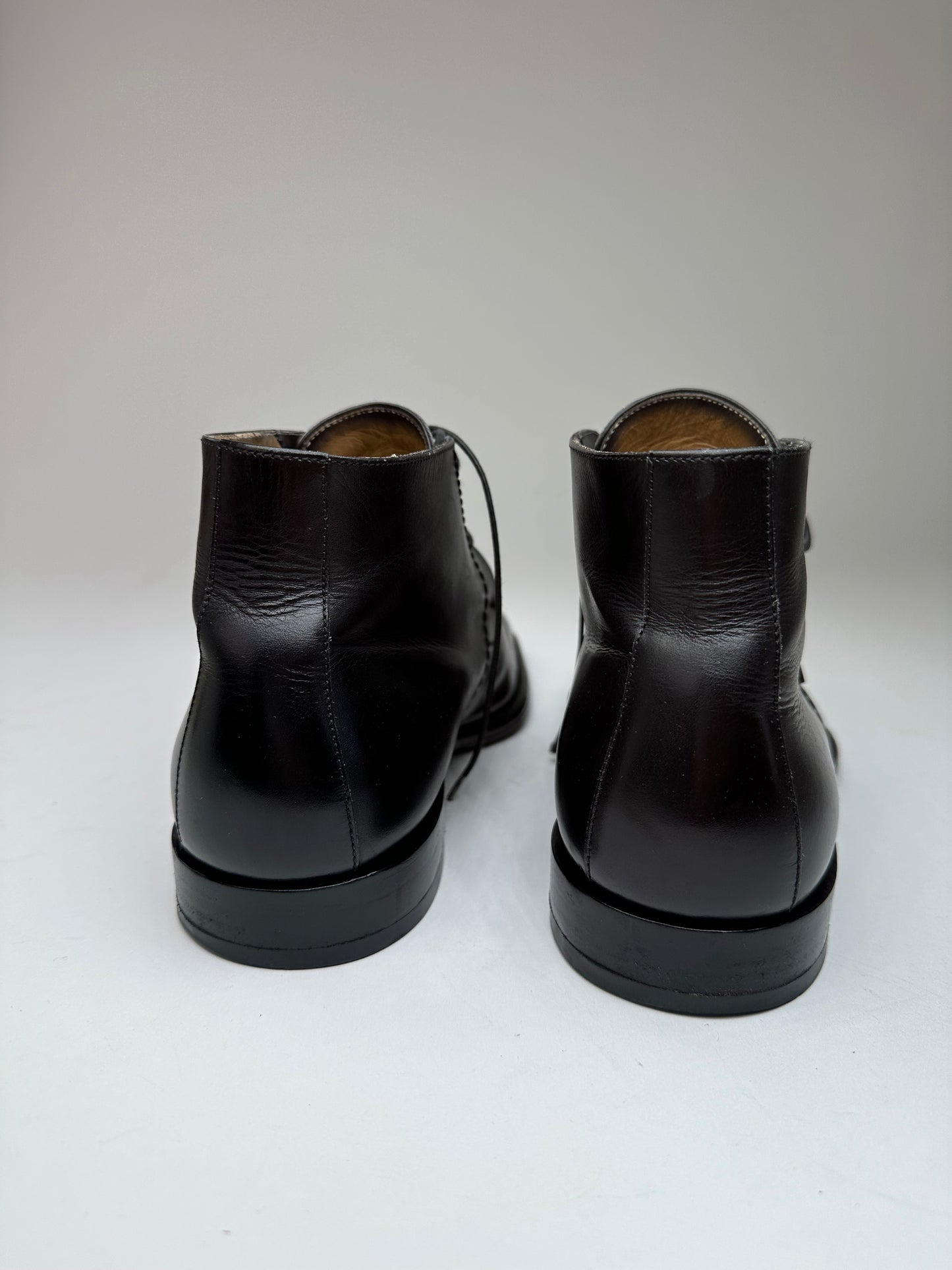 Vintage Louis Vuitton Damier Leather Ankle Boots Black EU38