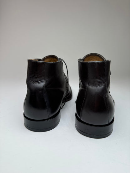 Vintage Louis Vuitton Damier Leather Ankle Boots Black EU38