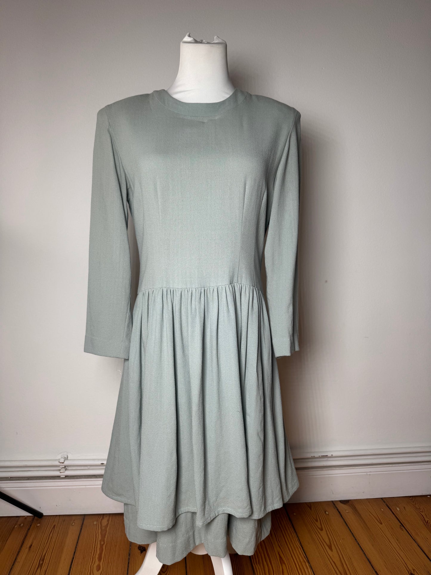 Vintage Balenciaga Silk Dress Turquoise L
