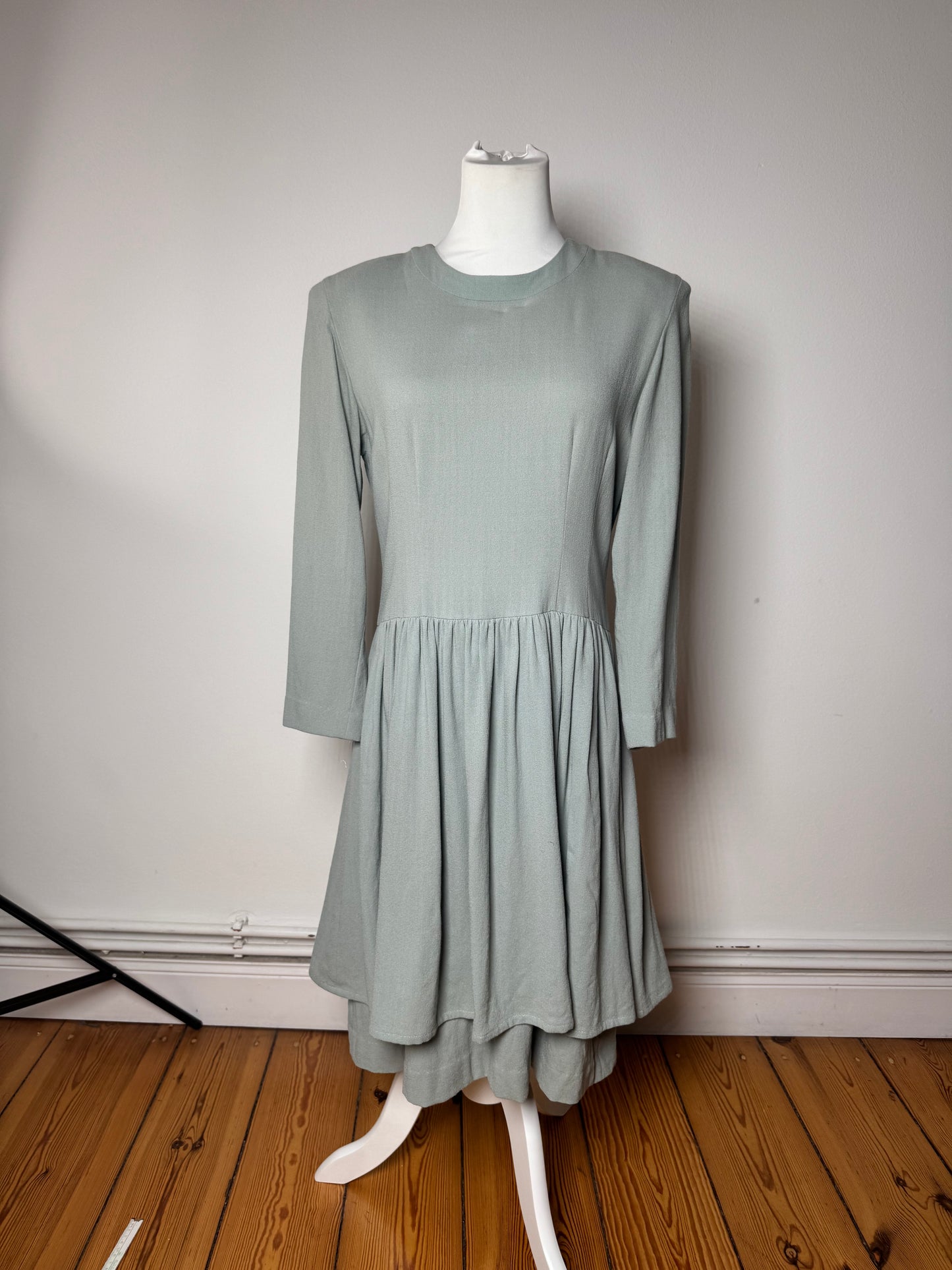 Vintage Balenciaga Silk Dress Turquoise L