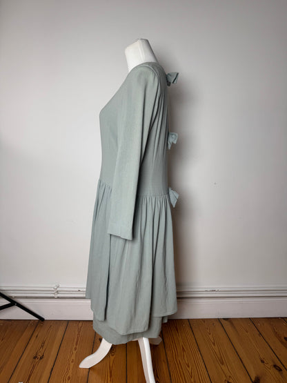 Vintage Balenciaga Silk Dress Turquoise L