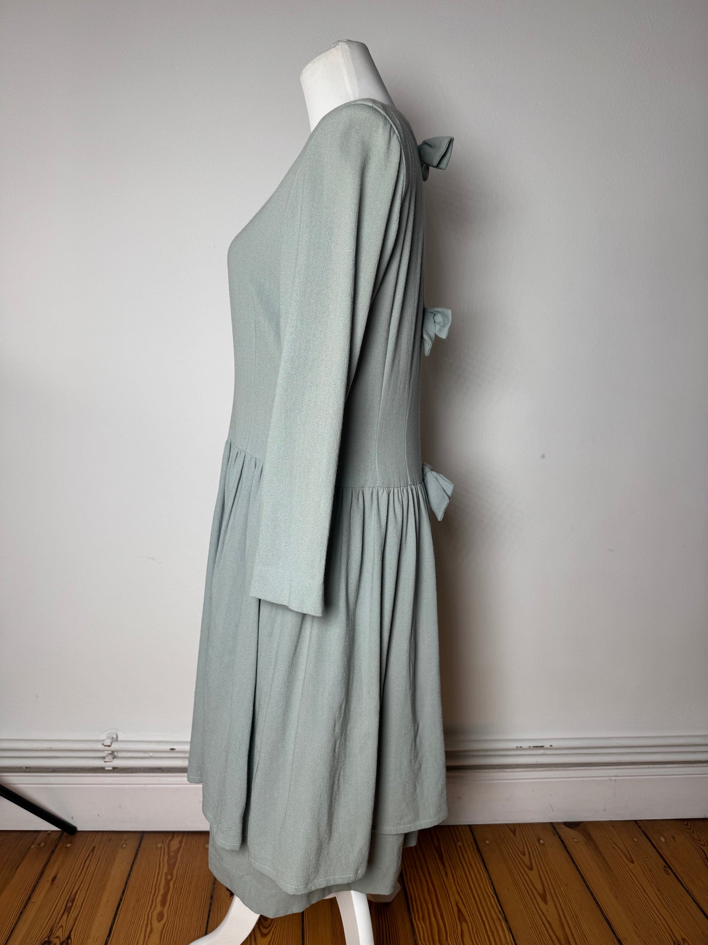 Vintage Balenciaga Silk Dress Turquoise L