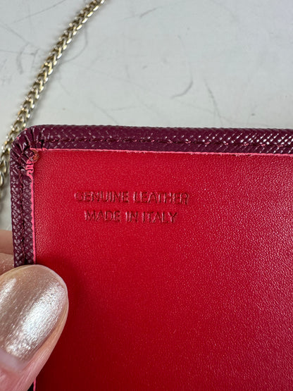 Vintage Vivienne Westwood Leather Wallet on Chain Burgundy Silver