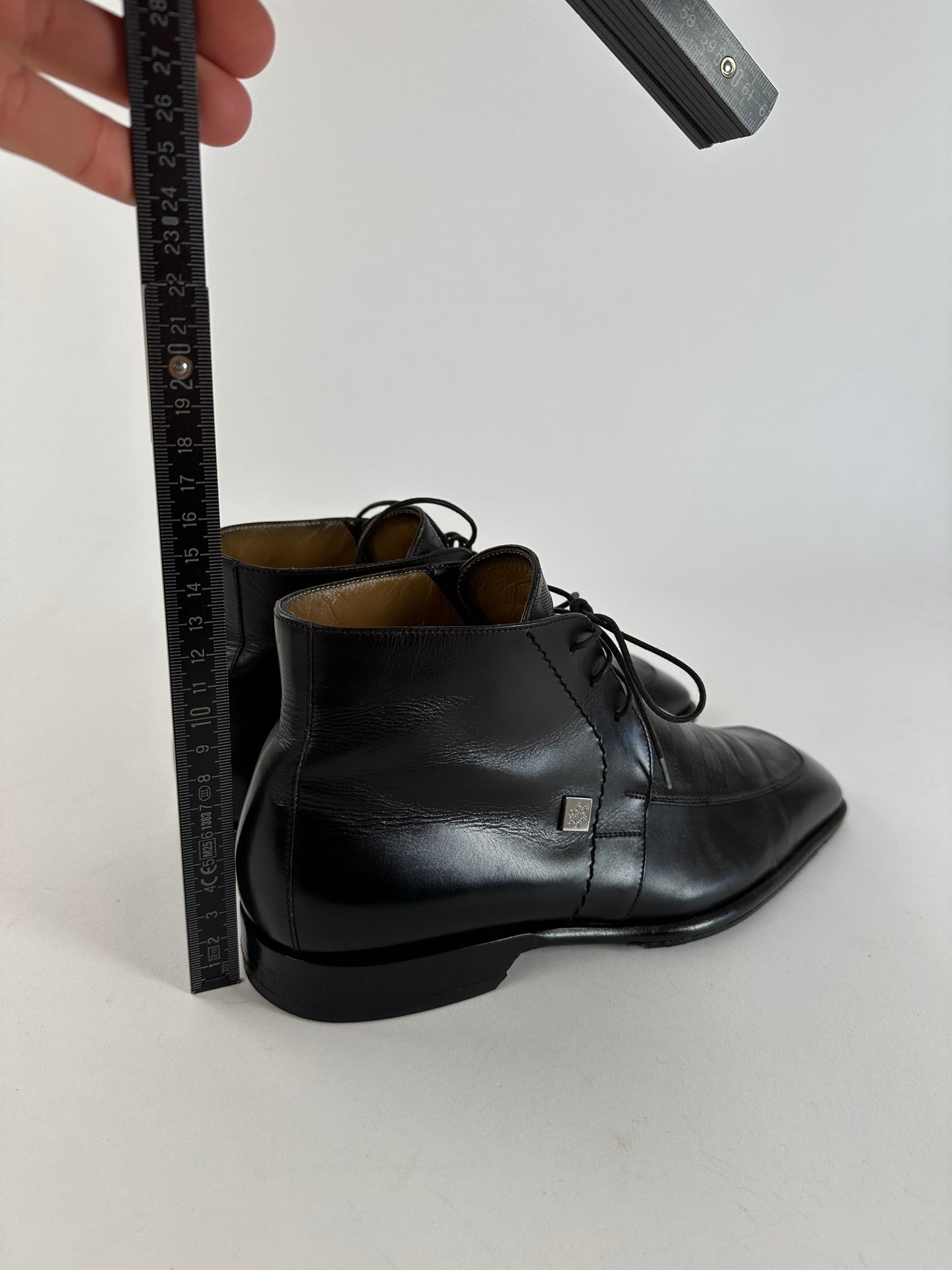 Vintage Louis Vuitton Damier Leather Ankle Boots Black EU38