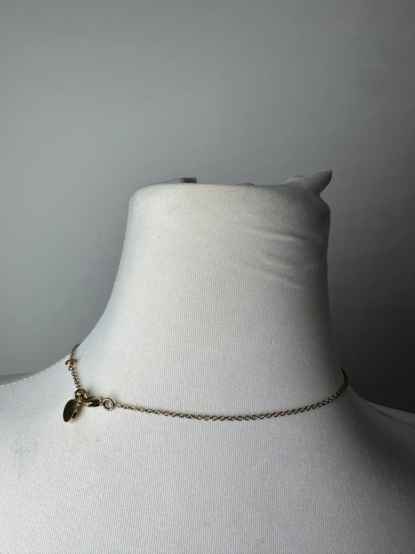 Vintage Chloé Logo Pendant Necklace Gold-Tone Metal