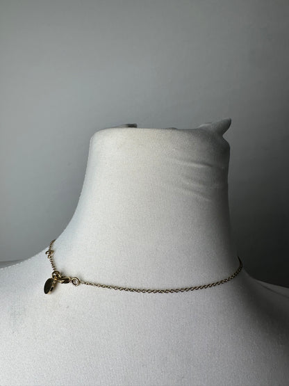 Vintage Chloé Logo Pendant Necklace Gold-Tone Metal