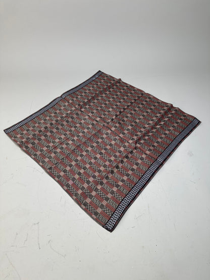 Vintage Fendi FF Monogram Silk Blend Scarf Red Brown Cream