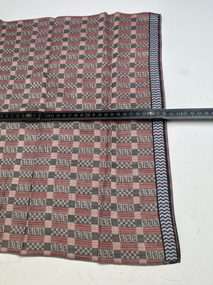 Vintage Fendi FF Monogram Silk Blend Scarf Red Brown Cream