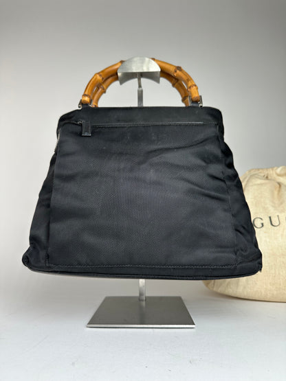 Vintage Gucci Bamboo Handbag Black