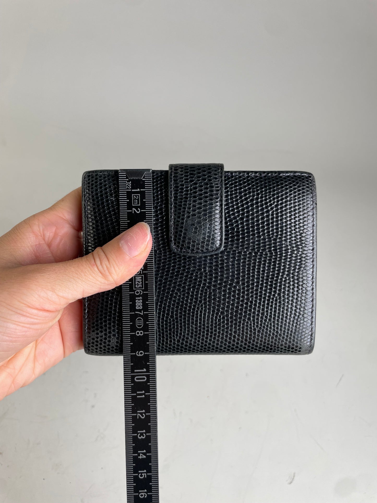Vintage Ferragamo Textured Leather Wallet Black Gold