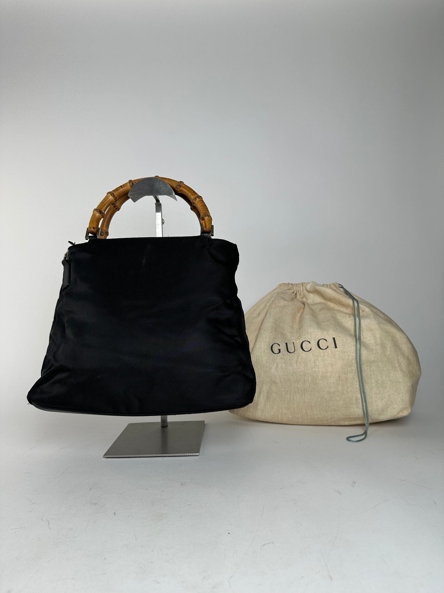 Vintage Gucci Bamboo Handbag Black
