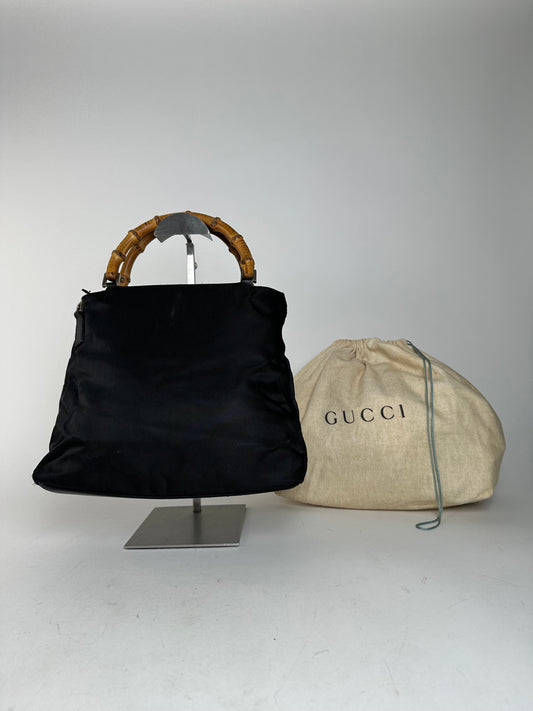 Vintage Gucci Bamboo Handbag Black