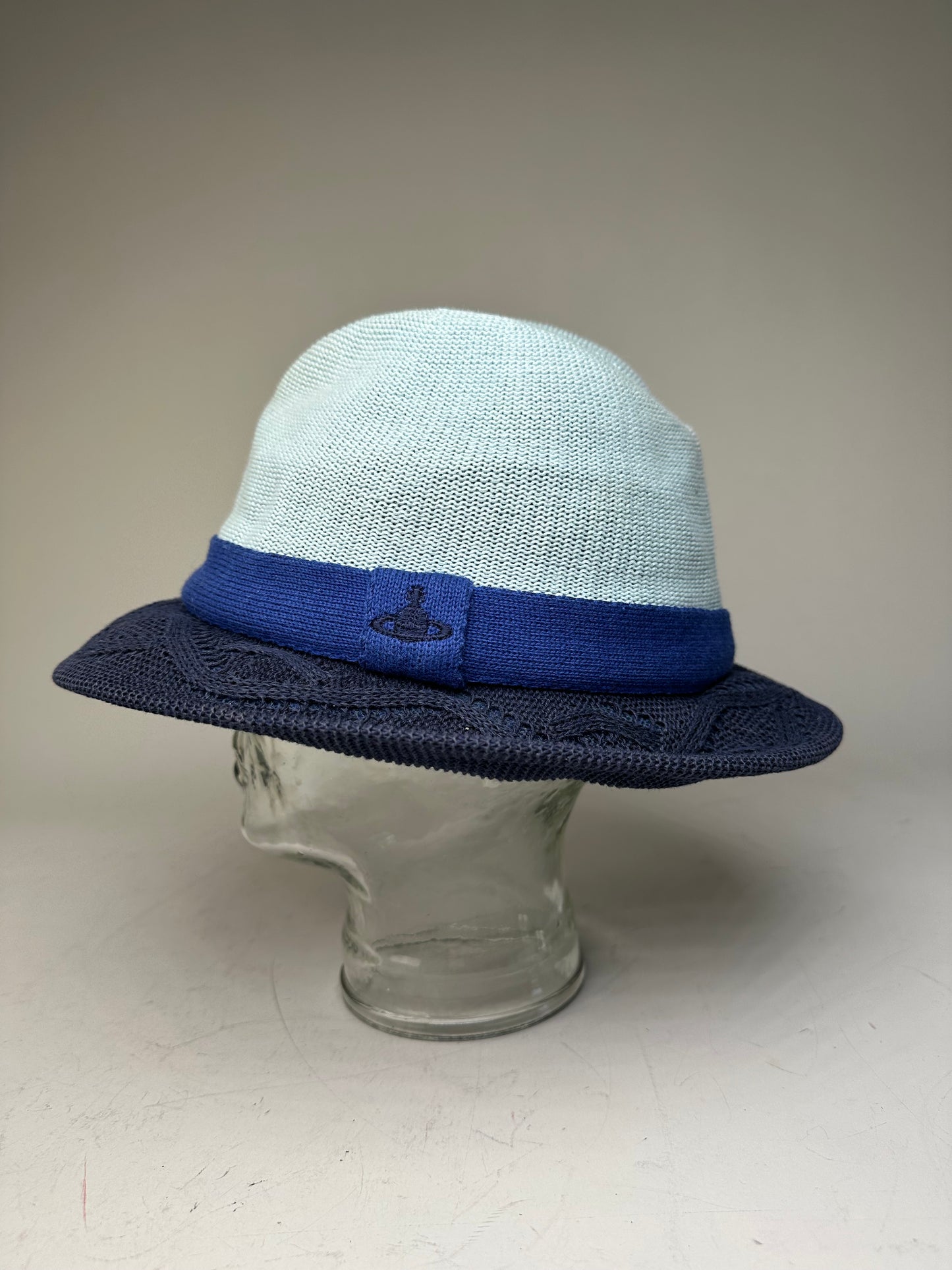 Vintage Vivienne Westwood Structured Hat Light Blue Navy