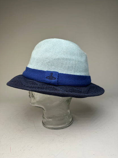 Vintage Vivienne Westwood Structured Hat Light Blue Navy