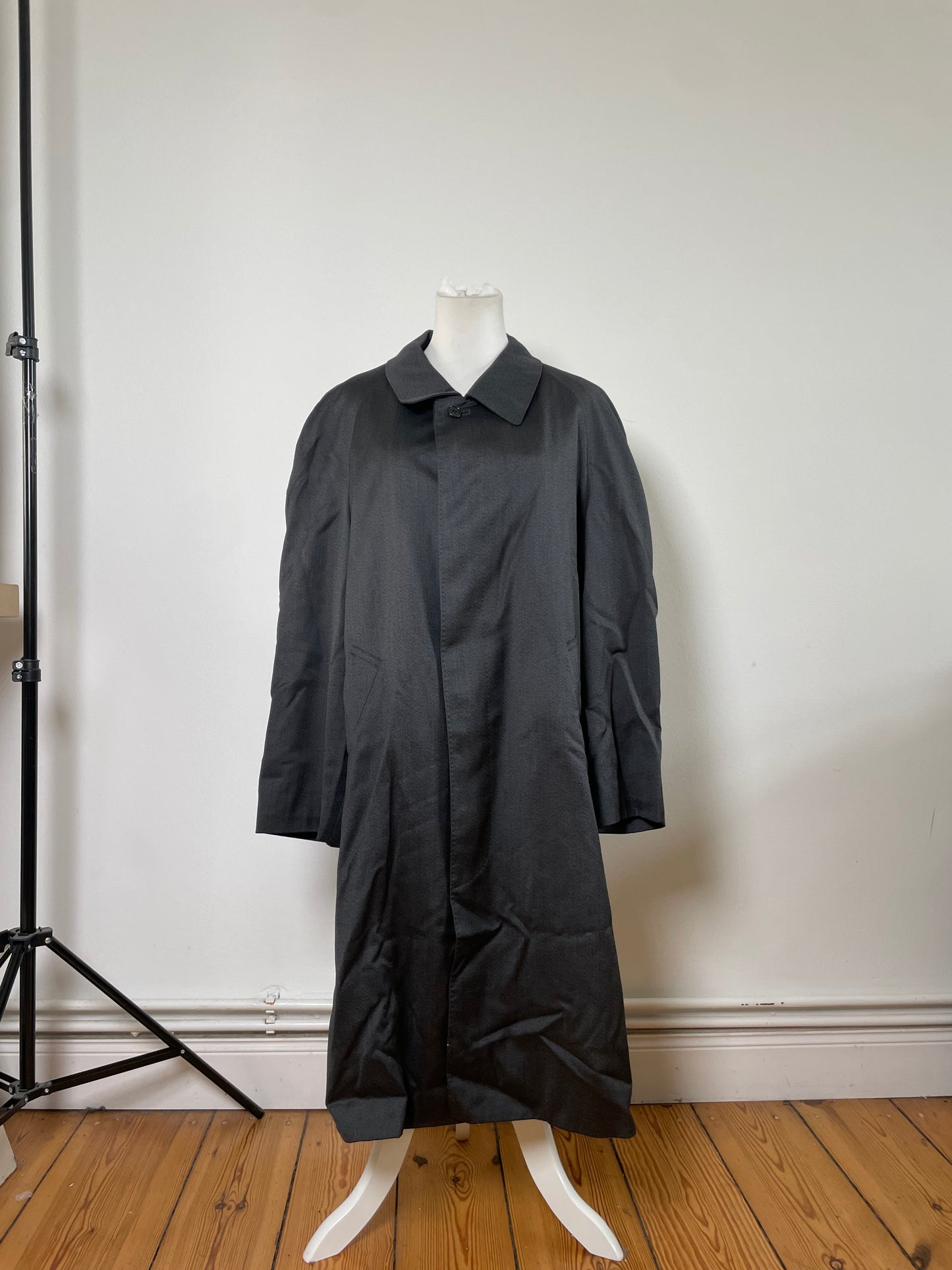 Vintage Yves Saint Laurent Men's Wool Blend Overcoat Dark Grey M