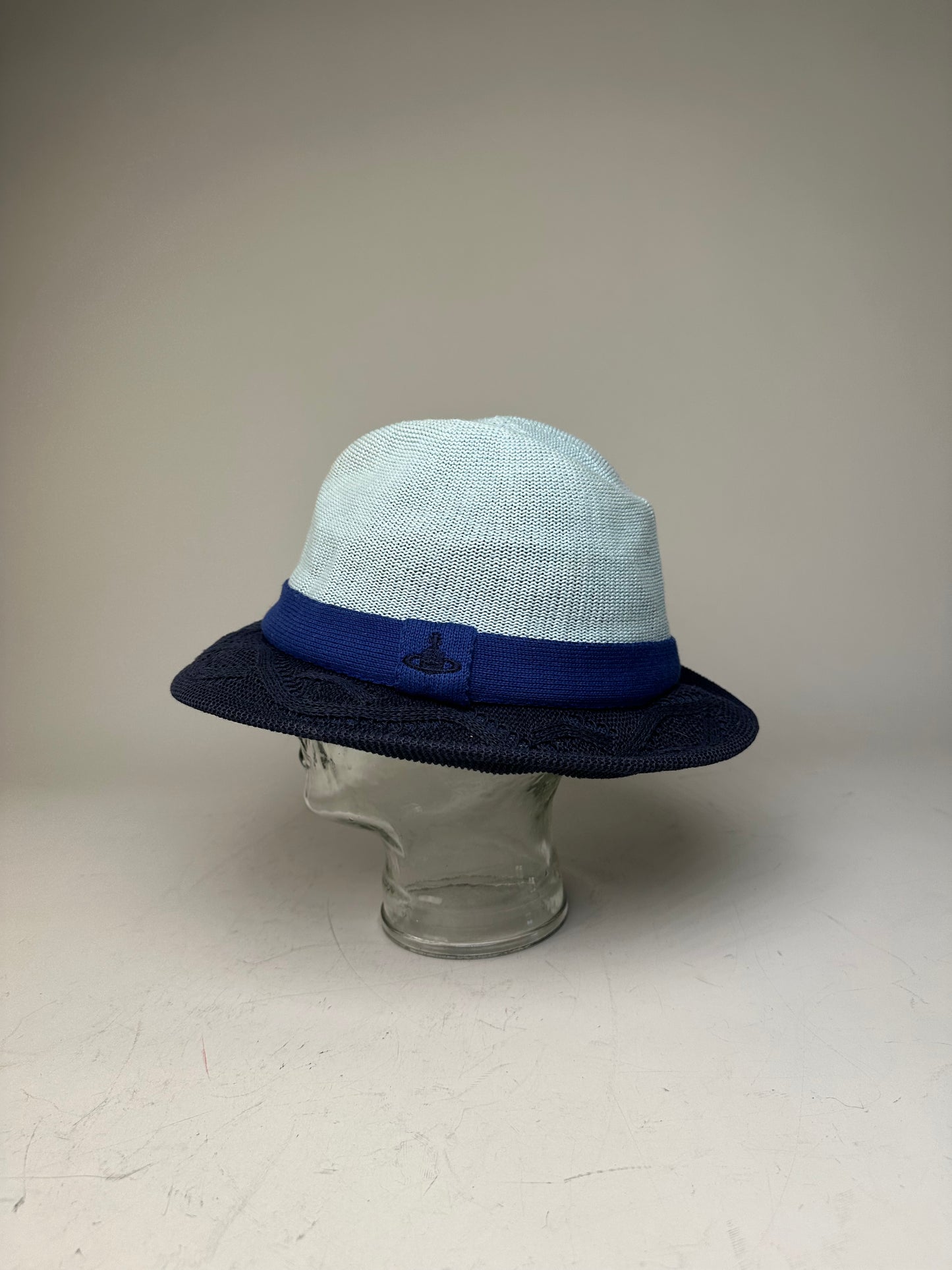 Vintage Vivienne Westwood Structured Hat Light Blue Navy