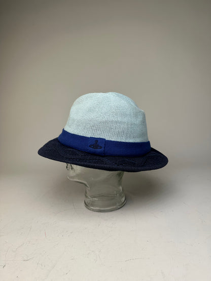 Vintage Vivienne Westwood Structured Hat Light Blue Navy