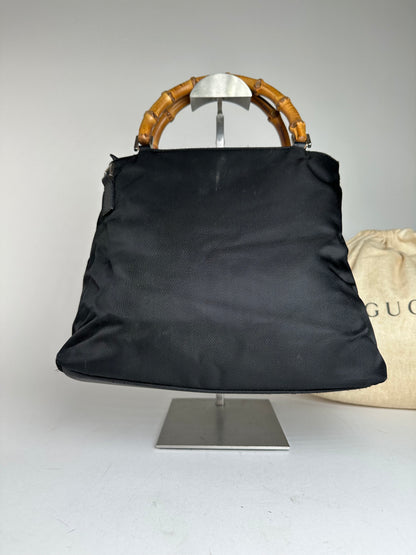 Vintage Gucci Bamboo Handbag Black