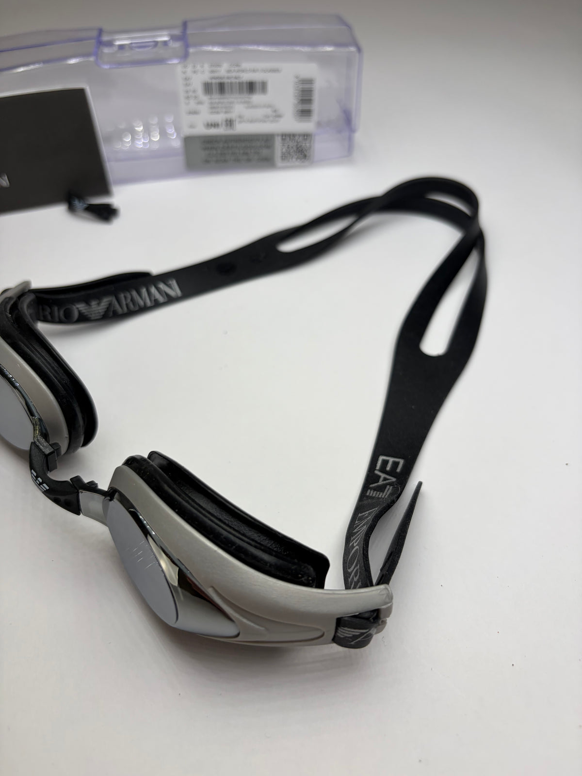 Vintage Giorgio Armani EA7 Swimming Goggles c. 2020s Grey Black