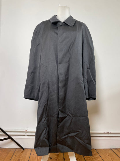 Vintage Yves Saint Laurent Men's Wool Blend Overcoat Dark Grey M