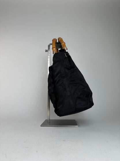 Vintage Gucci Bamboo Handbag Black
