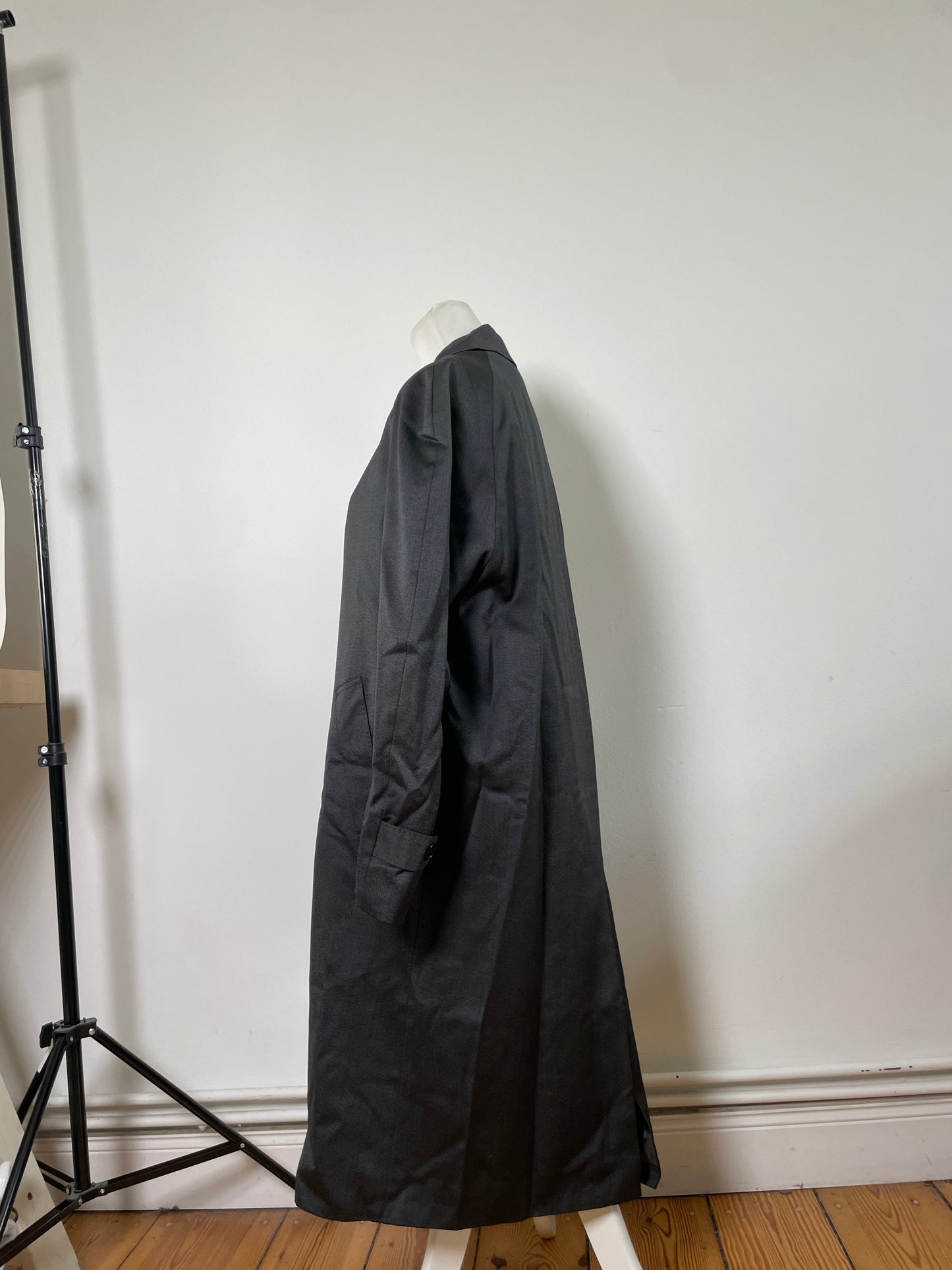 Vintage Yves Saint Laurent Men's Wool Blend Overcoat Dark Grey M