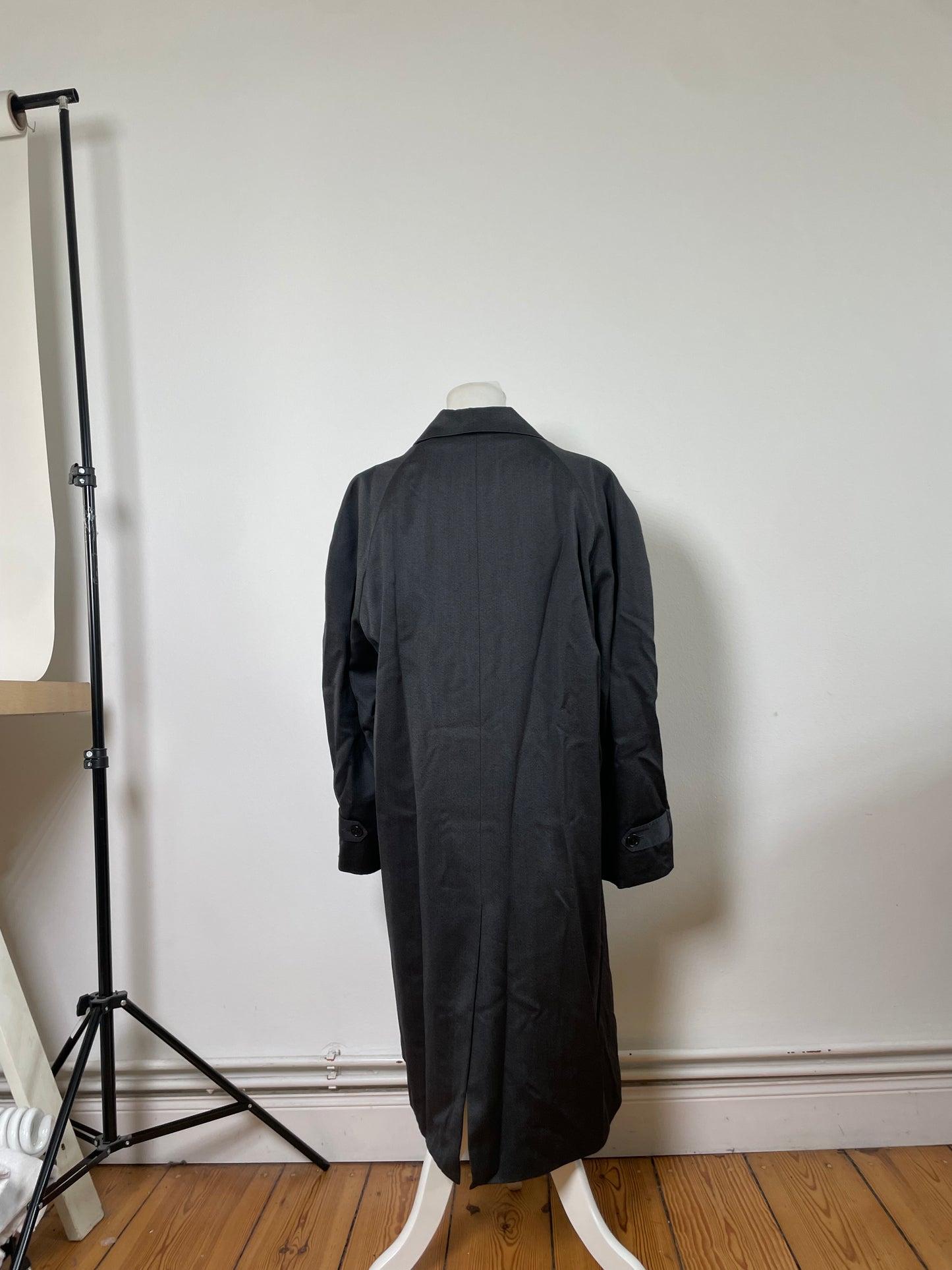 Vintage Yves Saint Laurent Men's Wool Blend Overcoat Dark Grey M